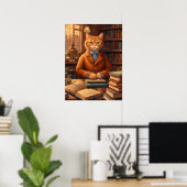 chat de bibliothèque #16 affiche (Bureau à domicile)