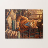 chat de bibliothèque #16 puzzle (Horizontal)