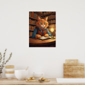 chat de bibliothèque #18 affiche (Cuisine)