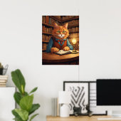 chat de bibliothèque #18 affiche (Bureau à domicile)