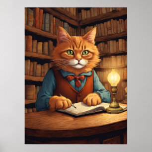 chat de bibliothèque #18 affiche