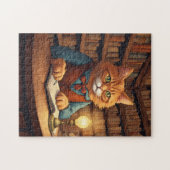 chat de bibliothèque #18 puzzle (Horizontal)