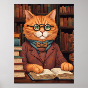 chat de bibliothèque #19 affiche