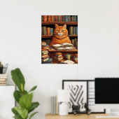chat de bibliothèque #1 affiche (Bureau à domicile)