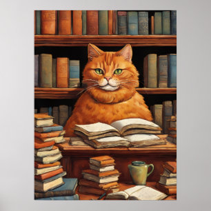 chat de bibliothèque #1 affiche
