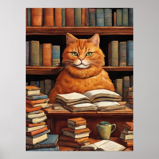 chat de bibliothèque #1 affiche (Devant)