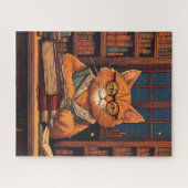 chat de bibliothèque #21 puzzle (Horizontal)