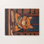chat de bibliothèque #21 puzzle (Horizontal)