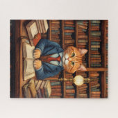chat de bibliothèque #3 puzzle (Horizontal)