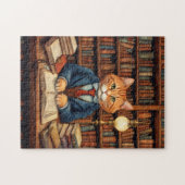 chat de bibliothèque #3 puzzle (Horizontal)
