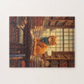 chat de bibliothèque #4 puzzle (Horizontal)