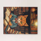 chat de bibliothèque #5 puzzle (Horizontal)