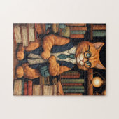 chat de bibliothèque #6 puzzle (Horizontal)