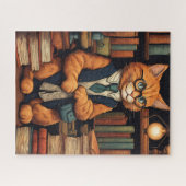 chat de bibliothèque #6 puzzle (Horizontal)