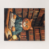 chat de bibliothèque #7 puzzle (Horizontal)
