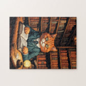 chat de bibliothèque #7 puzzle (Horizontal)