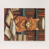 chat de bibliothèque #8 puzzle (Horizontal)