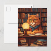 chat de bibliothèque #9 carte postale (Devant / Derrière)