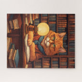 chat de bibliothèque #9 puzzle (Horizontal)