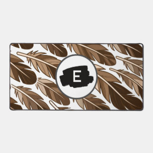 Chat de bureau monogramme personnalisé - Plumes Br