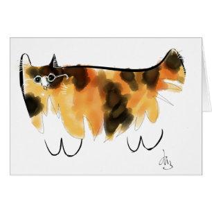 Chat de calicot avec des lunettes