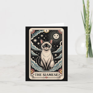 Chat de carte de tarot Halloween le siamois