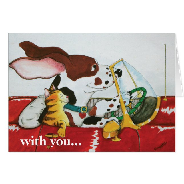 Chat de chien dans le convertible (Devant horizontal)