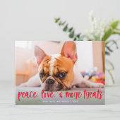 Chat de chien mignon Funny Traite Carte photo de v (Debout devant)