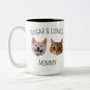 Chat de chien personnalisé visage Mug, Mug cadeau 