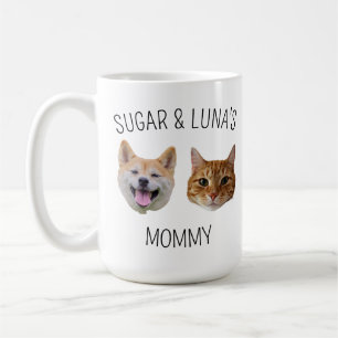 Chat de chien personnalisé visage Mug, Mug cadeau