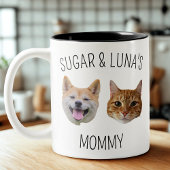 Chat de chien personnalisé visage Mug, Mug cadeau