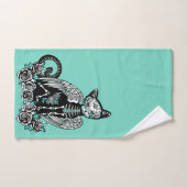 Chat de crâne de sucre (Serviette à main)