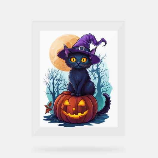 Chat de cuisine d'Halloween sur un Citrouille (Recto)