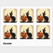 Chat de cuisine noire Halloween et Sticker Citroui (Feuille)