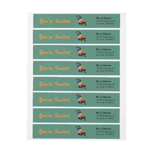 Chat de danse vintage | Étiquette Wraparound (Feuille)