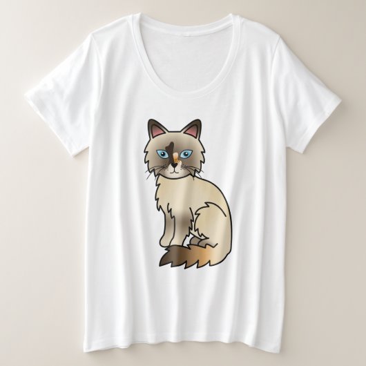 Chat de dessin animé mignon Birman / Ragdoll écail (Design devant)