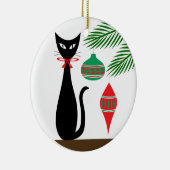 Chat de fête de milieu de siècle avec ornements (Droite)