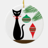 Chat de fête de milieu de siècle avec ornements (Dos)