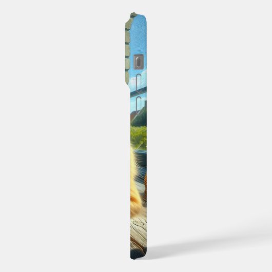 Chat de gingembre allongé sur une table par une fe (Côté gauche)