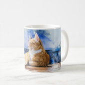 Chat de gingembre Relaxant Mug classique (Devant droit)