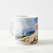 Chat de gingembre Relaxant Mug classique (Devant gauche)