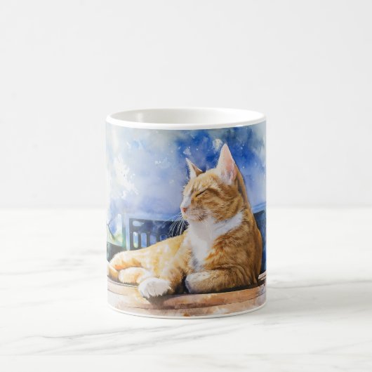 Chat de gingembre Relaxant Mug classique (Centre)