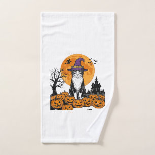Chat de Halloween Sorcière Citrouille Vintage Épou
