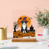 Chat de Halloween Sorcière Citrouille Vintage Épou (Mariage)