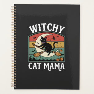 Chat de Halloween Sorcière Maman