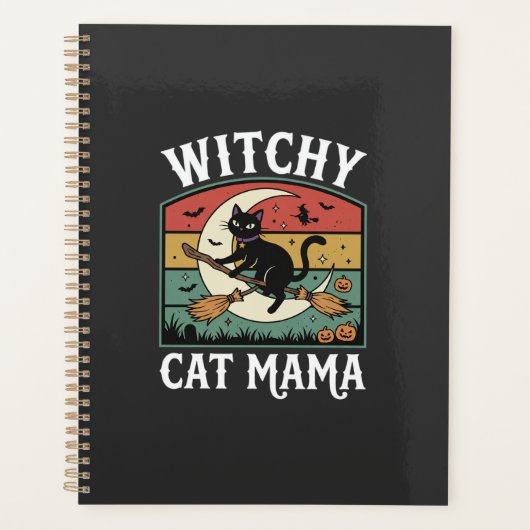 Chat de Halloween Sorcière Maman (Devant)