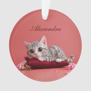 Chat de janvier mignon avec oeillets
