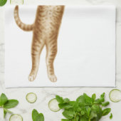 Chat de Kitty avec la serviette de cuisine de (Plié)