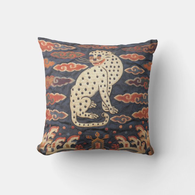 Chat de léopard chinois dans le coussin de nuages (Recto)