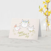 Chat de mère "du jour de mère heureux" et carte de (Fleur jaune)